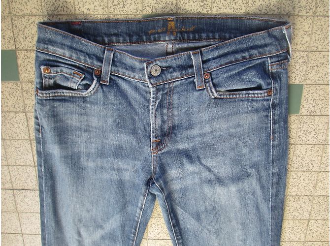 7 For All Mankind Vaqueros Boot Cut Azules Algodón Talla 29 - vista 3