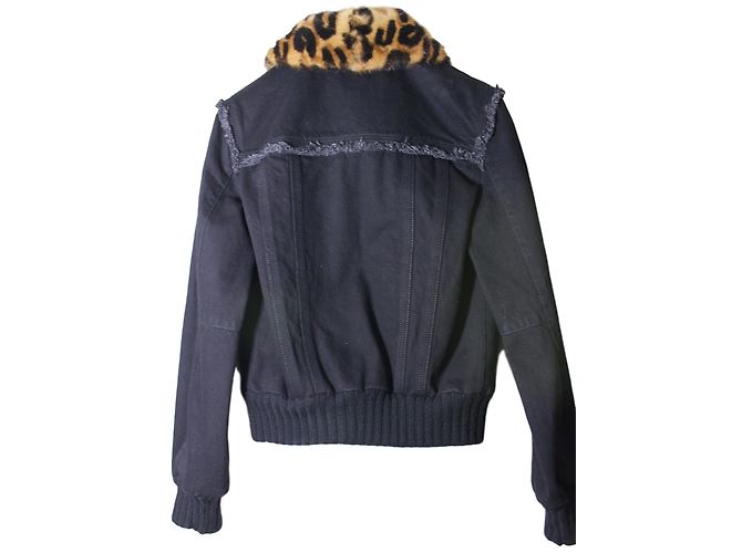 Chaqueta Louis Vuitton de algodón negra con cuello de visón extraíble Negro - vista 2