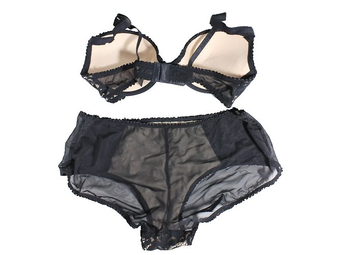 Autre Marque Conjunto de Sujetador Push Up de Encaje Negro 90B - vista 2