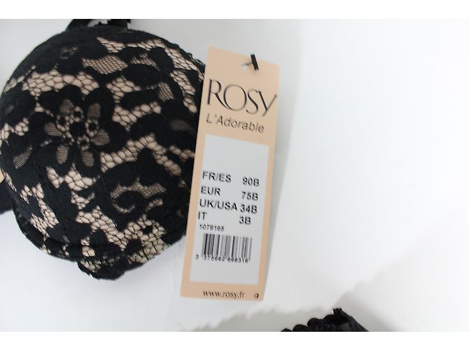 Autre Marque Conjunto de Sujetador Push Up de Encaje Negro 90B - vista 3