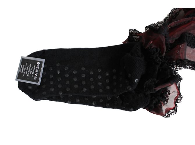 Autre Marque Pantofole Olympia Tango Nere Lana Seta Nero - vista 2