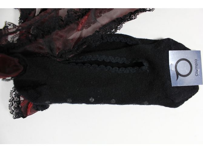 Autre Marque Pantofole Olympia Tango Nere Lana Seta Nero - vista 3
