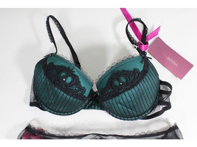 Autre Marque Conjunto de lencería Valisère Burlesque Night de encaje Negro Verde - vista 3