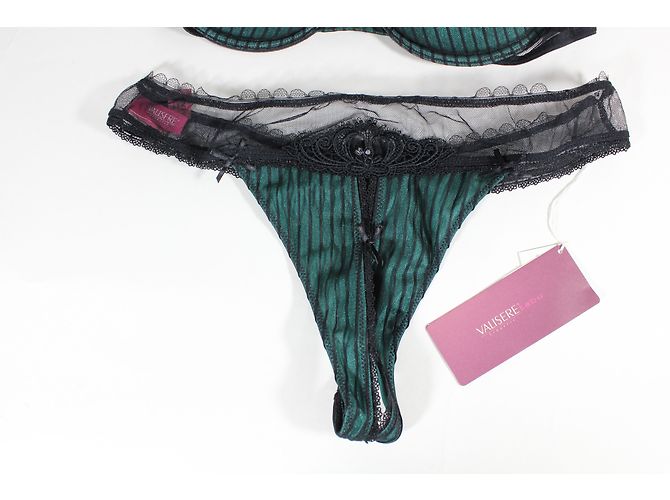 Autre Marque Conjunto de lencería Valisère Burlesque Night de encaje Negro Verde - vista 5