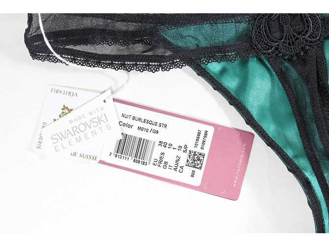 Autre Marque Conjunto de lencería Valisère Burlesque Night de encaje Negro Verde - vista 6