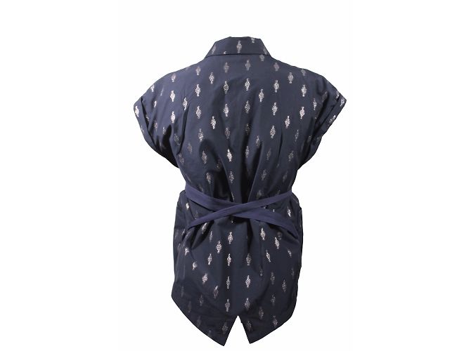 Kenzo Top Kimono de Algodón Negro con Bordados - vista 3