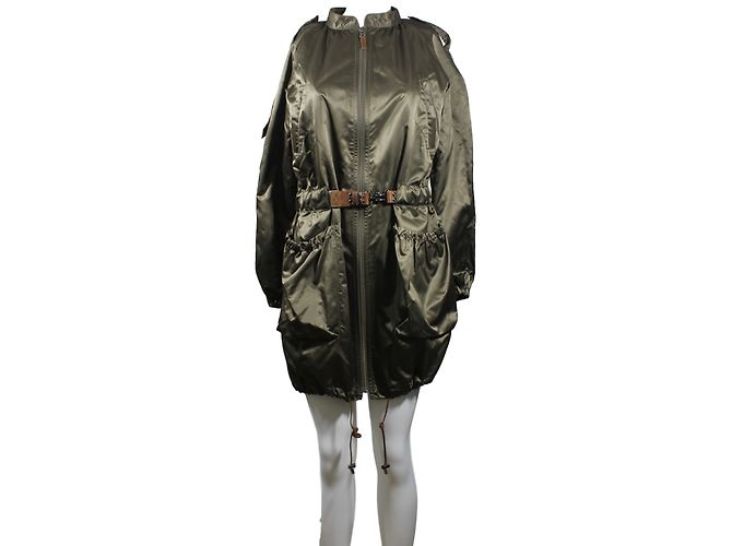 Parka de satén caqui Massimo Dutti - vista 2