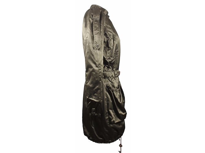 Parka de satén caqui Massimo Dutti - vista 4