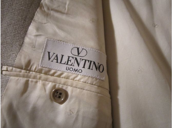 Giacca Blazer Valentino Beige in Lana e Seta 50 - vista 3