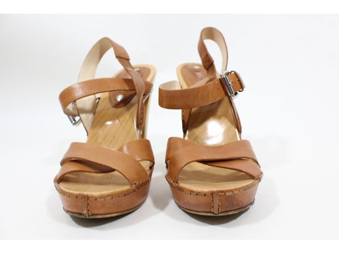 Céline Sandalen aus Leder Karamell Holzabsatz 36 - Ansicht 8