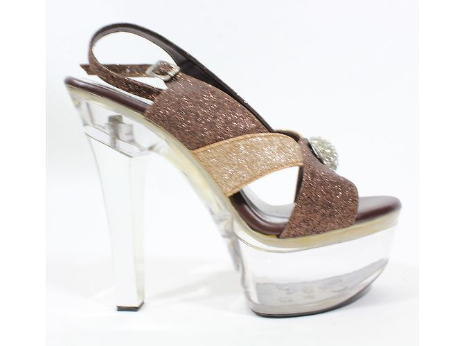 Autre Marque Sandali Solale con glitter tacco 14cm 35 - vista 4