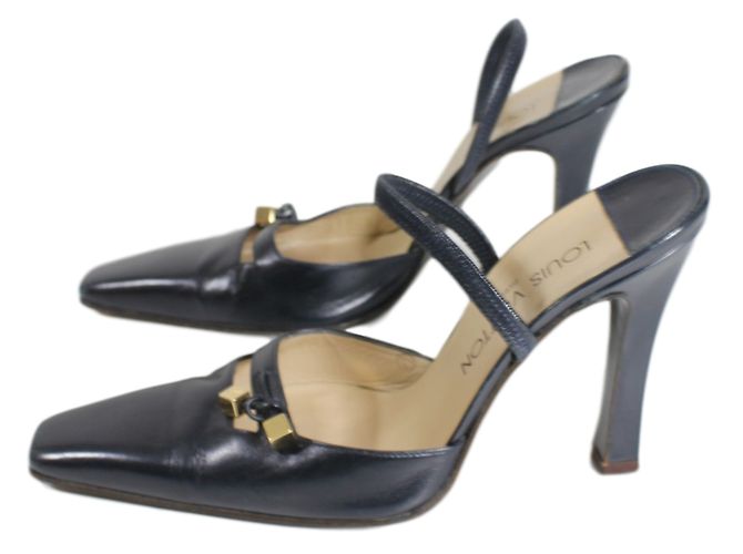 Sandali Mules Louis Vuitton in Pelle Nera Nero - vista 2