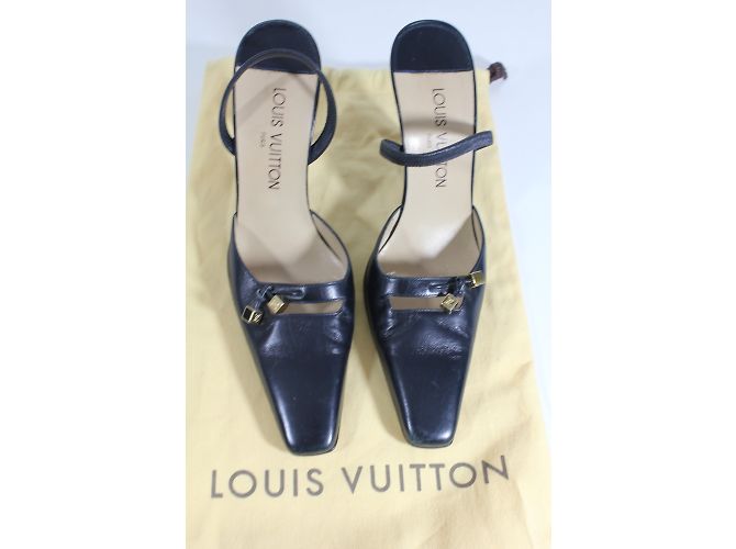 Sandali Mules Louis Vuitton in Pelle Nera Nero - vista 7