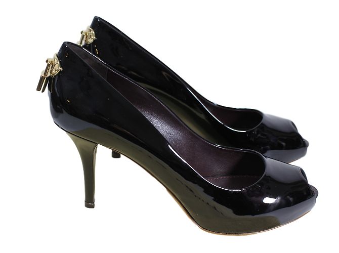 Louis Vuitton Décolleté Oh Really Vernice Nera 38 Nero - vista 2