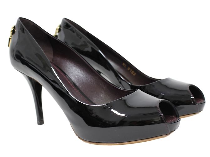 Louis Vuitton Décolleté Oh Really Vernice Nera 38 Nero - vista 3