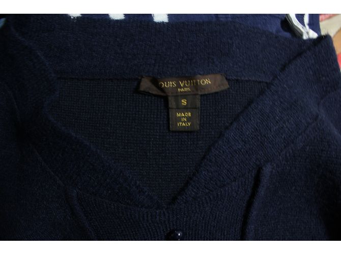 Louis Vuitton Pullover Marine Blau Wolle und Mohair S Marineblau - Ansicht 4