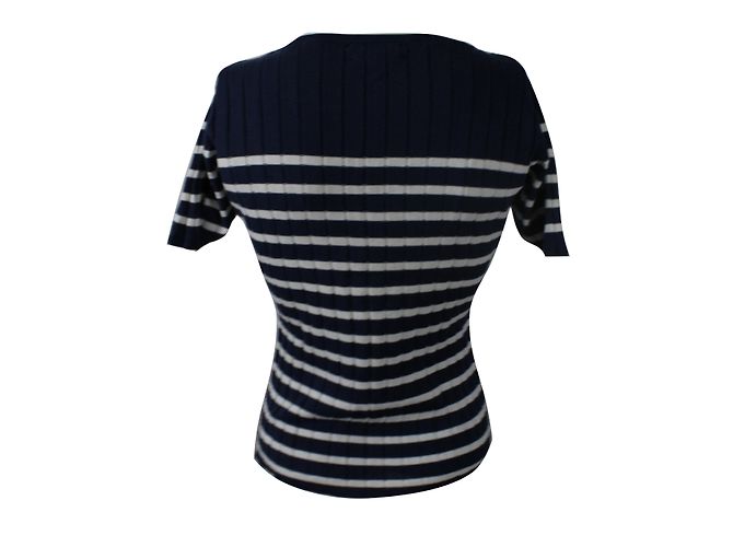 Autre Marque Top Estilo Marinero de Algodón Azul Marino y Blanco - vista 2