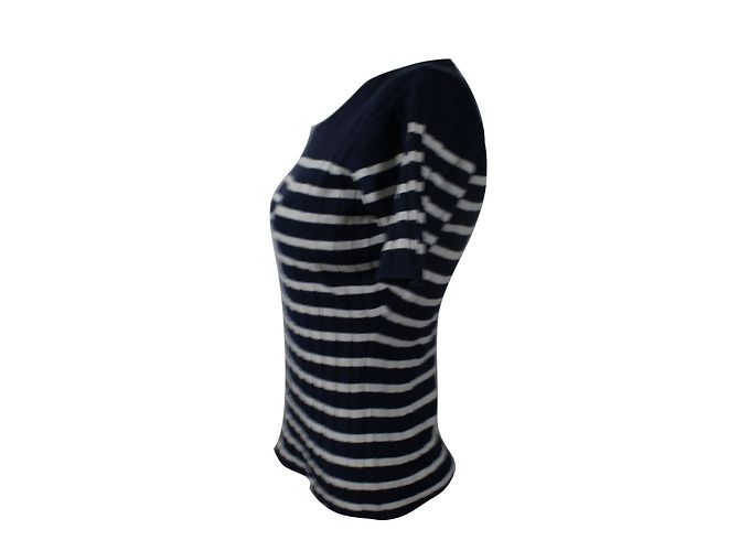 Autre Marque Top Estilo Marinero de Algodón Azul Marino y Blanco - vista 3