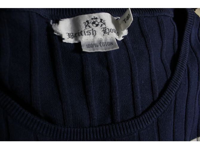 Autre Marque Top Estilo Marinero de Algodón Azul Marino y Blanco - vista 4