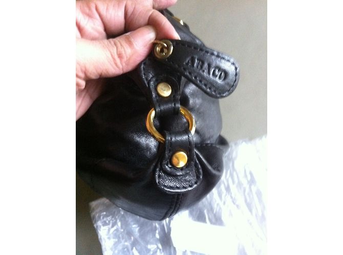 Mini Borsa a Mano Abaco in Pelle di Agnello Nera Nero - vista 3