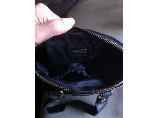 Mini Borsa a Mano Abaco in Pelle di Agnello Nera Nero - vista 6