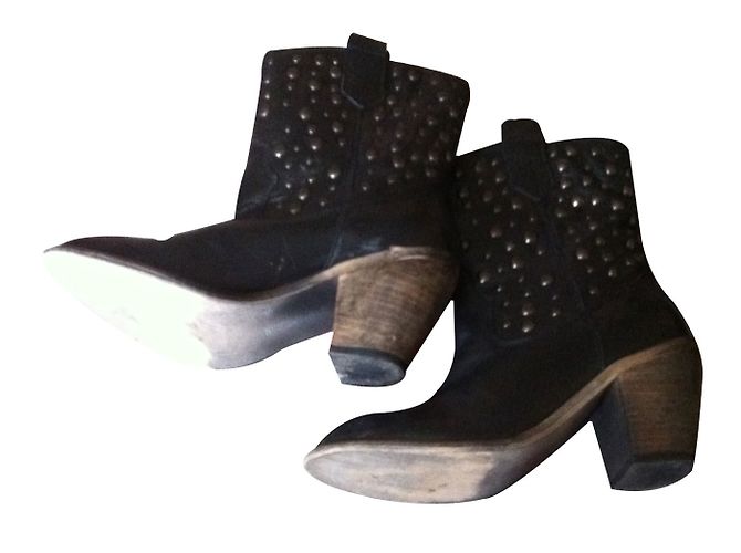 Autre Marque Botas Cosmopolitan de cuero negras estilo rock cowboy Negro - vista 2
