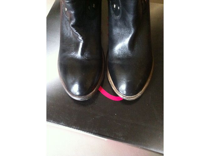 Autre Marque Botas Cosmopolitan de cuero negras estilo rock cowboy Negro - vista 3