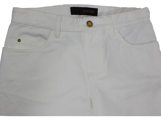 Pantalones Capri blancos de algodón Louis Vuitton - vista 4