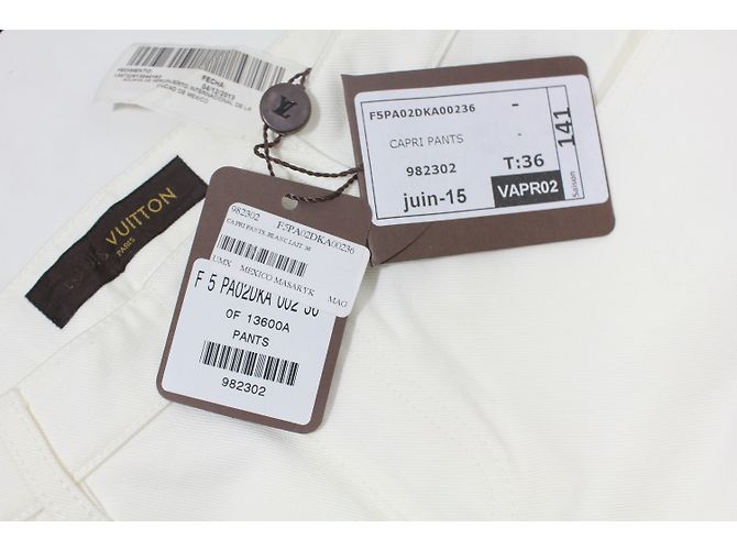 Pantalones Capri blancos de algodón Louis Vuitton - vista 6
