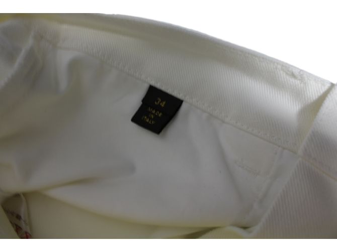 Louis Vuitton Pantalones Capri Blancos de Algodón Talla 34 - vista 3