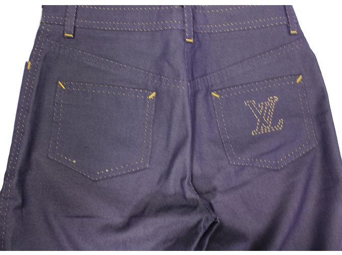 Pantalones Louis Vuitton Azul Índigo de Algodón Talla 36 - vista 4