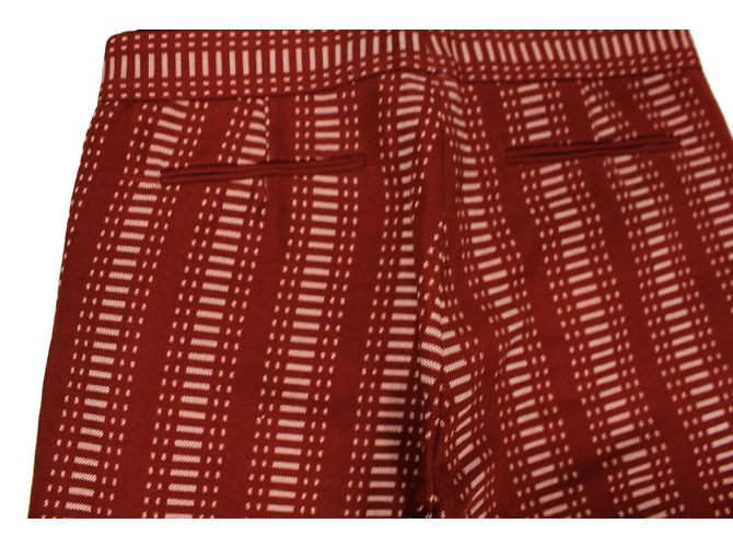 Calças Louis Vuitton Vermelhas e Ecru de Algodão Vermelho - vista 7