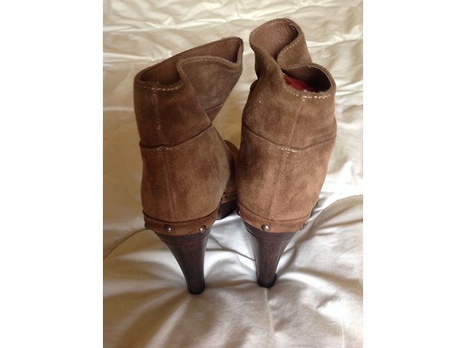 Autre Marque Botines Minelli Taupe de Piel de Ciervo 36 Gris pardo - vista 4