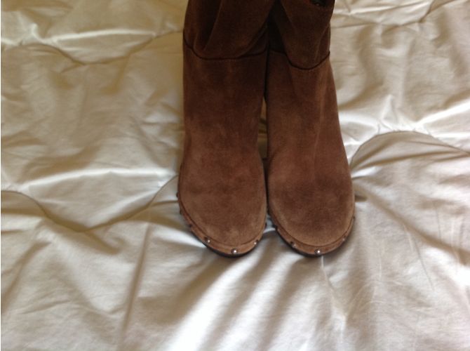 Autre Marque Botines Minelli Taupe de Piel de Ciervo 36 Gris pardo - vista 5