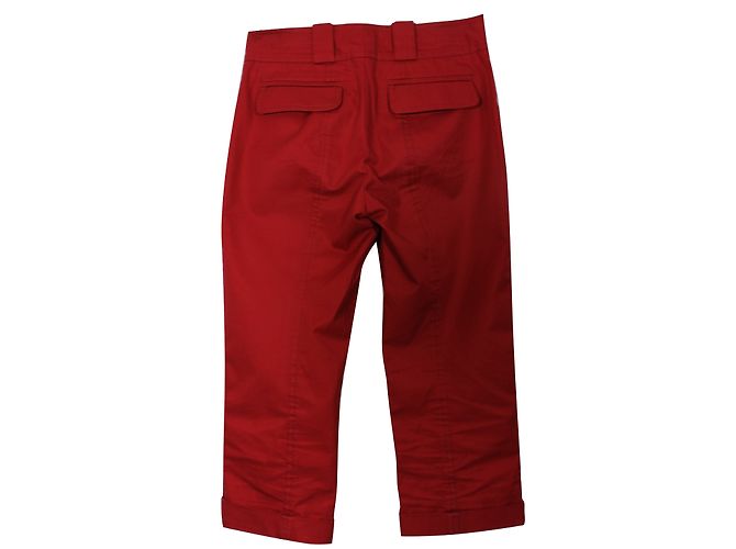 Pantalones Capri Louis Vuitton de algodón rojo talla 36 Roja - vista 2