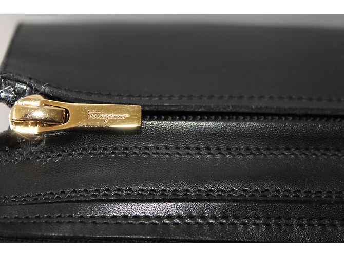 Salvatore Ferragamo Lederstiefel mit Absatz Schwarz Größe 40 - Ansicht 4