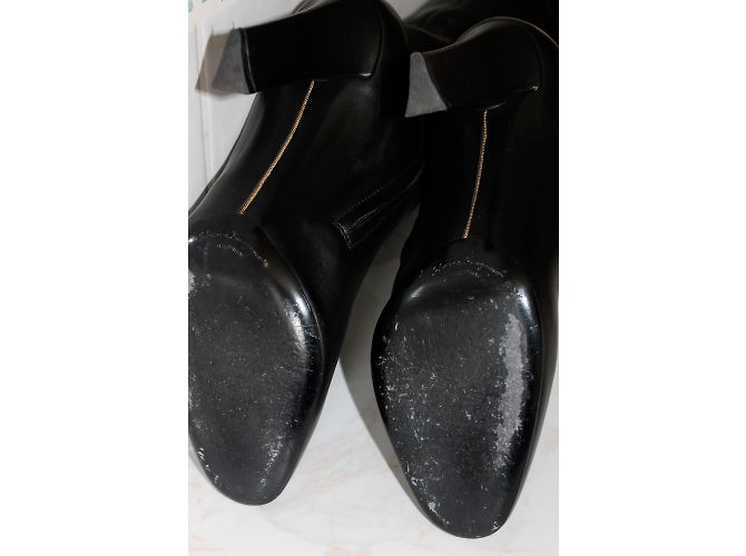 Salvatore Ferragamo Lederstiefel mit Absatz Schwarz Größe 40 - Ansicht 5