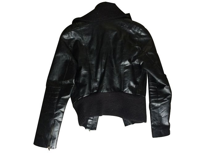 Ventcouvert Lederjacke im Aviator Stil Schwarz - Ansicht 2