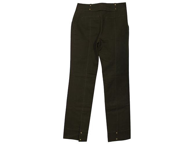 Pantalones Louis Vuitton Caqui de Algodón Talla 36 - vista 2