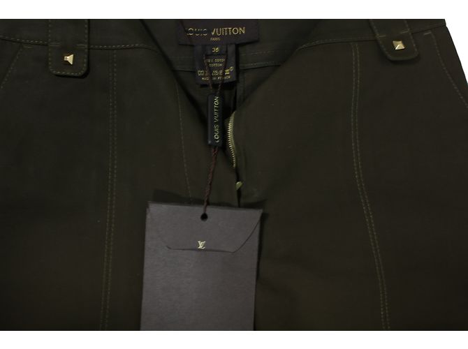 Pantalones Louis Vuitton Caqui de Algodón Talla 36 - vista 5