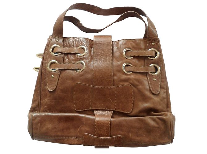Borsa Jimmy Choo in pelle color caramello - vista 2