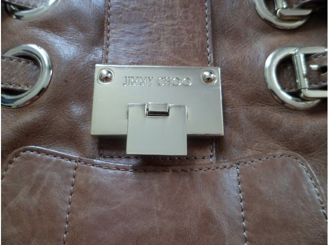 Borsa Jimmy Choo in pelle color caramello - vista 3