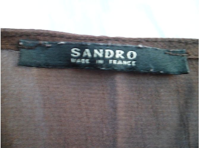 Camicetta Sandro Marrone in Viscosa Taglia 38 - vista 3