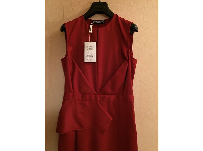 Salvatore Ferragamo Kleid Dunkelrot Viskose Bordeaux - Ansicht 3