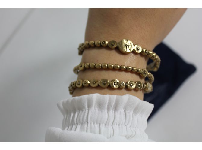 Set di 3 bracciali Oscar de la Renta in ottone dorato D'oro - vista 3