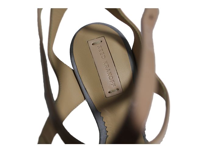 Sandali Reed Krakoff in pelle grigio camoscio e vernice - vista 4