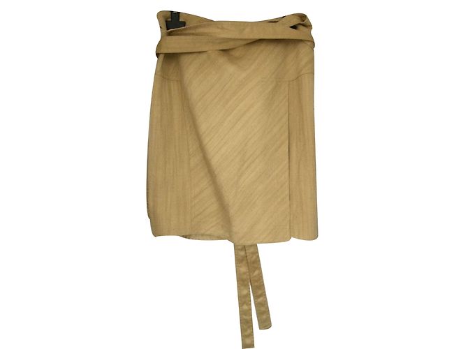 Saia curta Donna Karan Saharan Silk e algodão Bege Tamanho 36 - vista 2