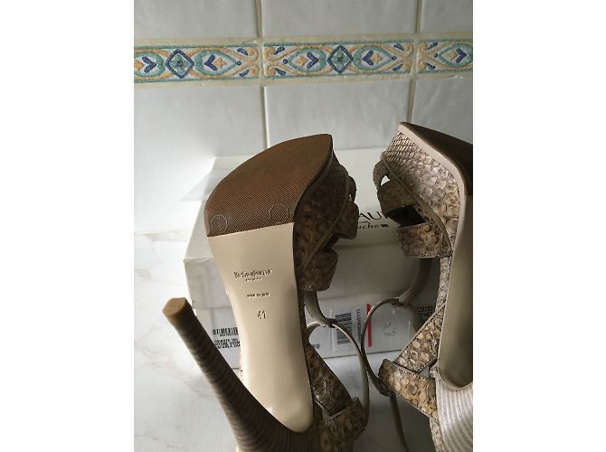Sandali Yves Saint Laurent Tribute 105 Python Beige - vista 5