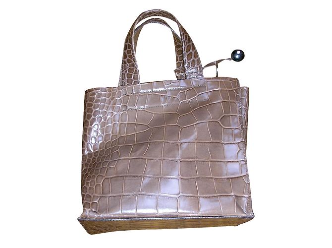 Borsa Furla in pelle croco color cammello - vista 2