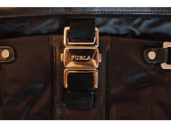 Borsa Furla nera in pelle e nylon Nero - vista 3